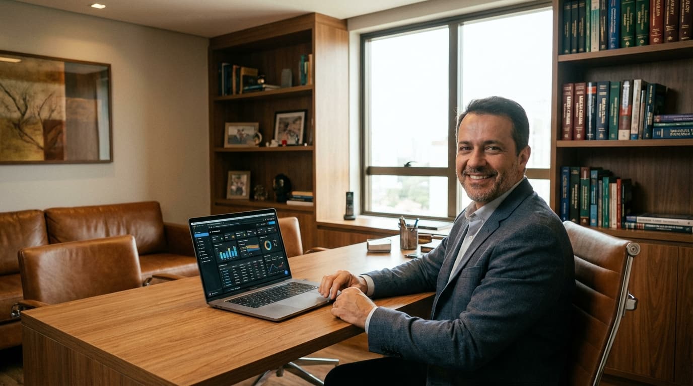 Médico no consultório organizando produção